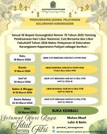 Pengumuman Jadwal Pelayanan Kalurahan Karangasem